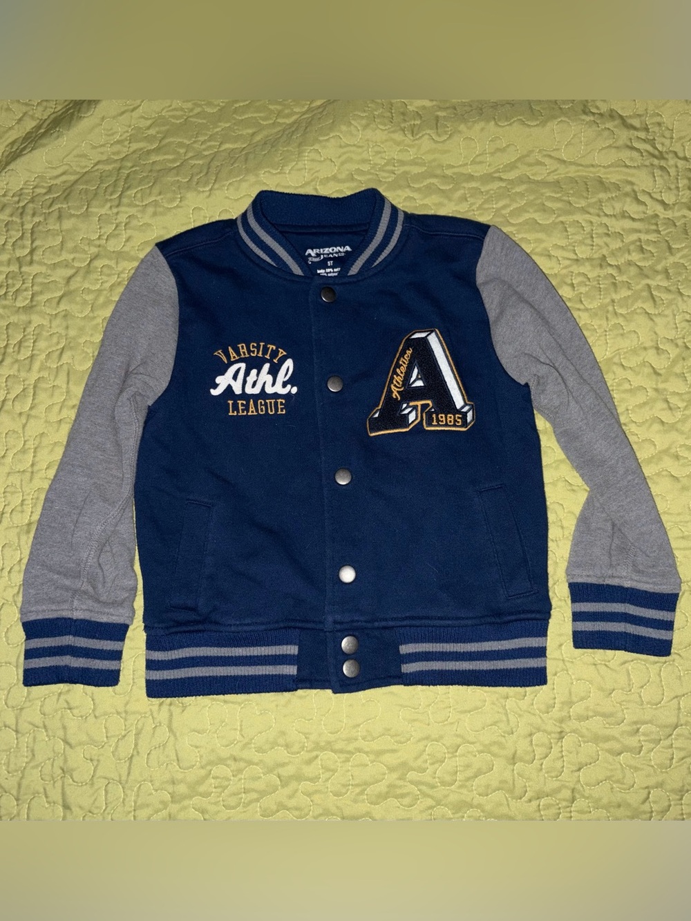 Arizona Jean Company Navy & Gray Kids Letterman Jacket